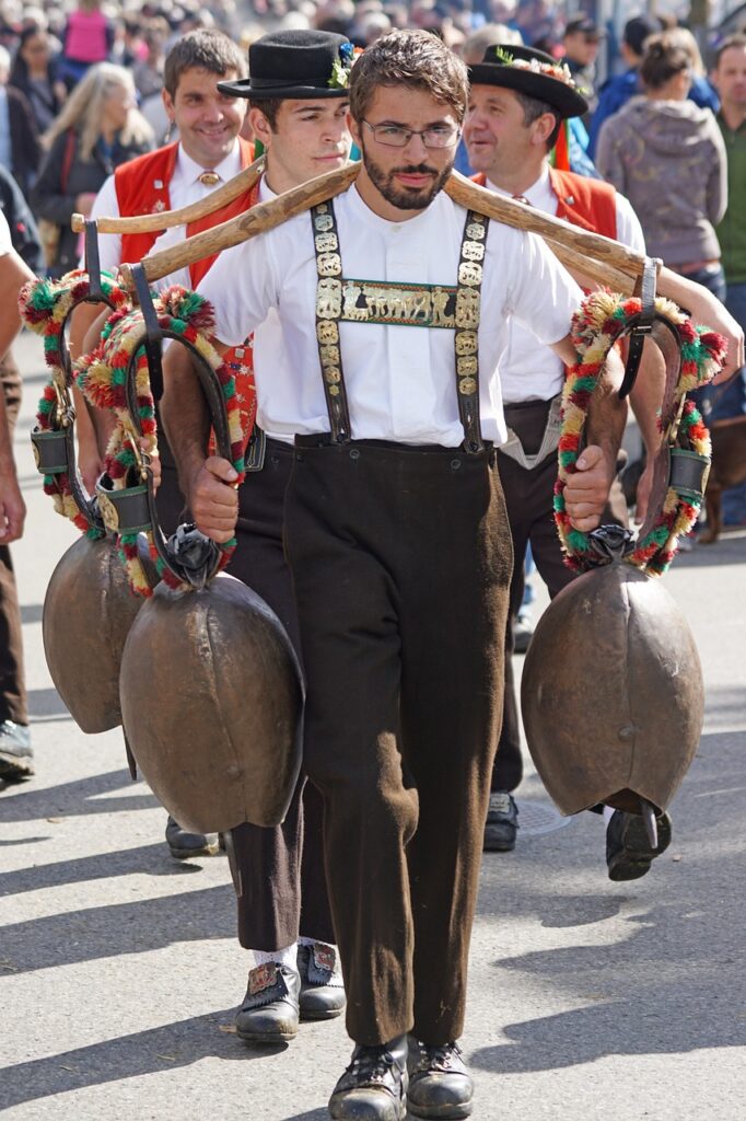 switzerland event cowbells end of summer traditionel